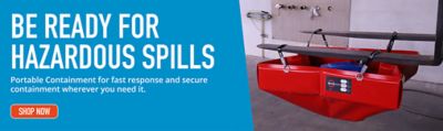 BE READY FOR HAZARDOUS SPILLS WITH PORTABLE ECCOTARP CONTAINMENT