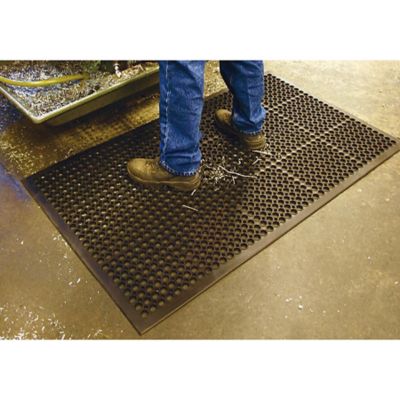 Notrax 419S0035BY Antifatigue Mat, Black, Yllwbrdr, 3ft.x5ft.