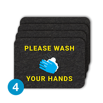 PIG® Grippy® Wash Your Hands Floor Sign – Box of 4