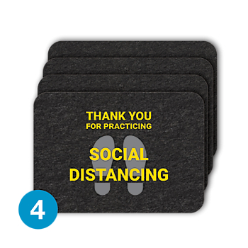PIG® Grippy® Social Distancing Floor Sign – Box of 4