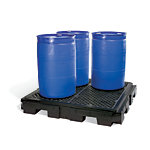 PIG® Heavy-Duty 4-Drum Poly Spill Containment Pallet