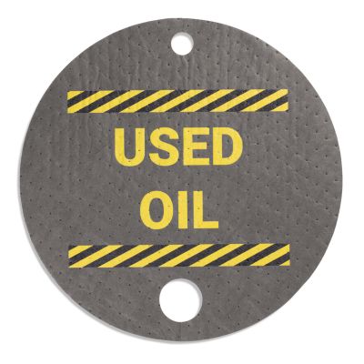 PIG ® Absorbent Barrel Top Safety Message Mat with Poly Backing - Used Oil